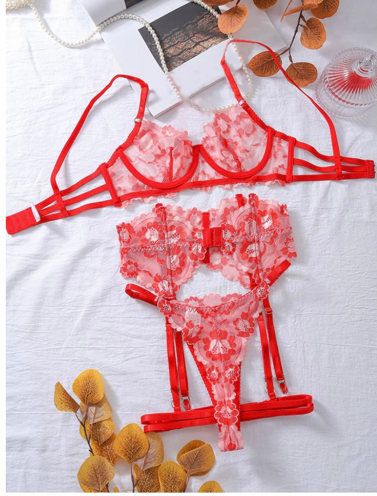 Crimson Kiss Lingerie Set