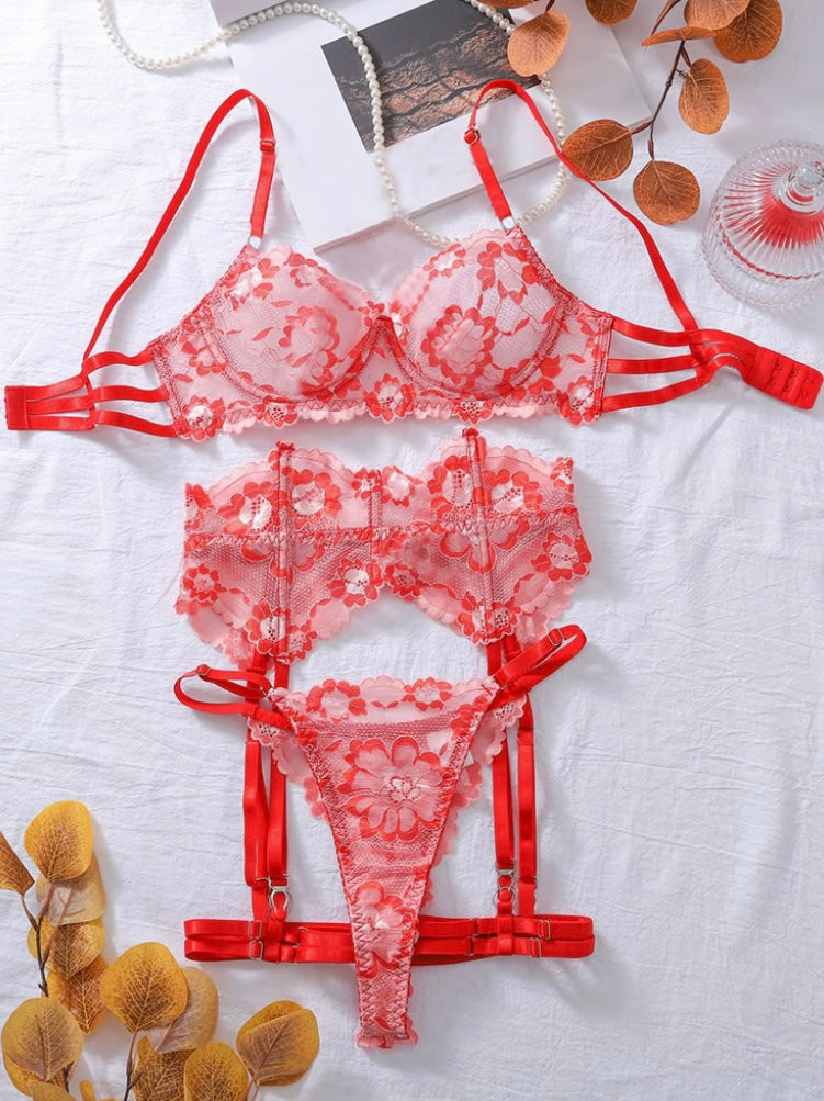 Crimson Kiss Lingerie Set