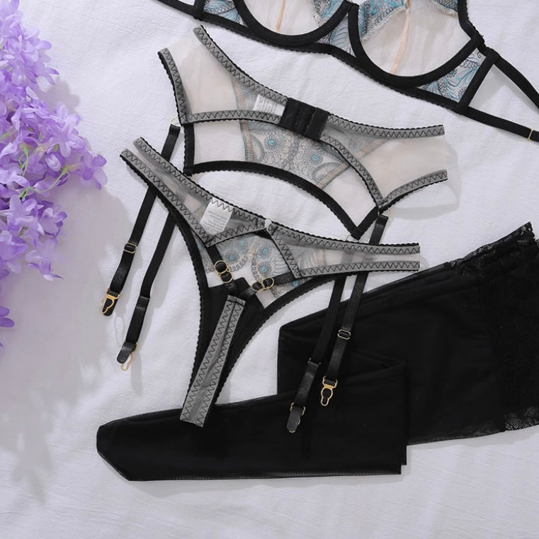 Blue Eden Lingerie Set