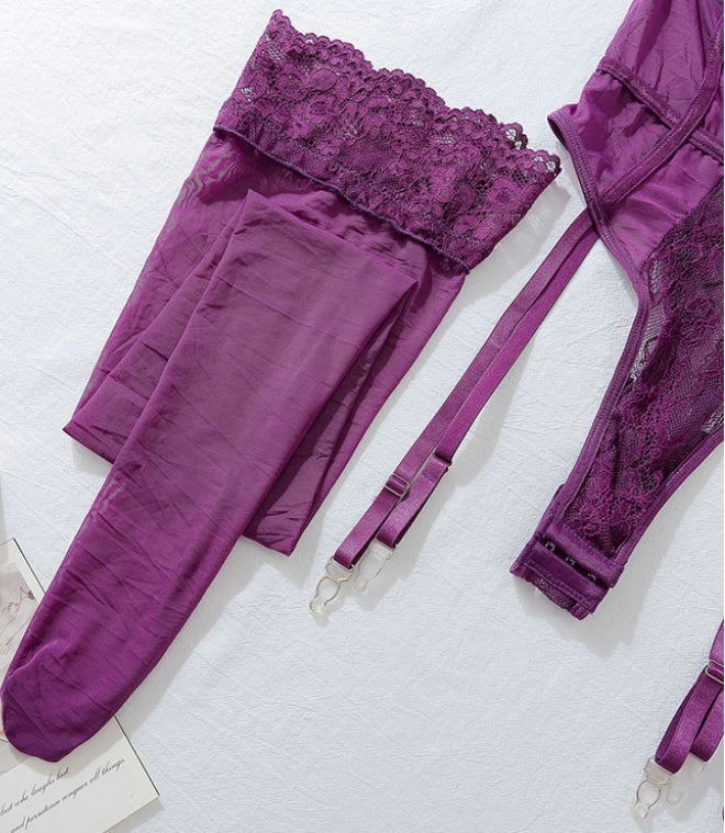 Velvet Reign Satin & Lace Corset Set