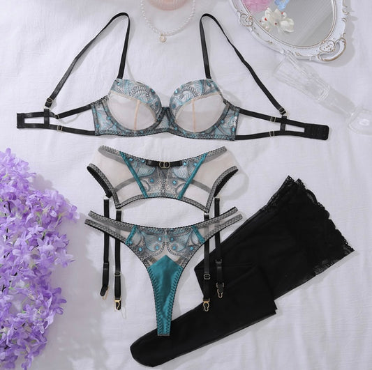 Blue Eden Lingerie Set