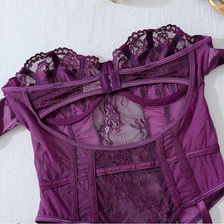 Velvet Reign Satin & Lace Corset Set