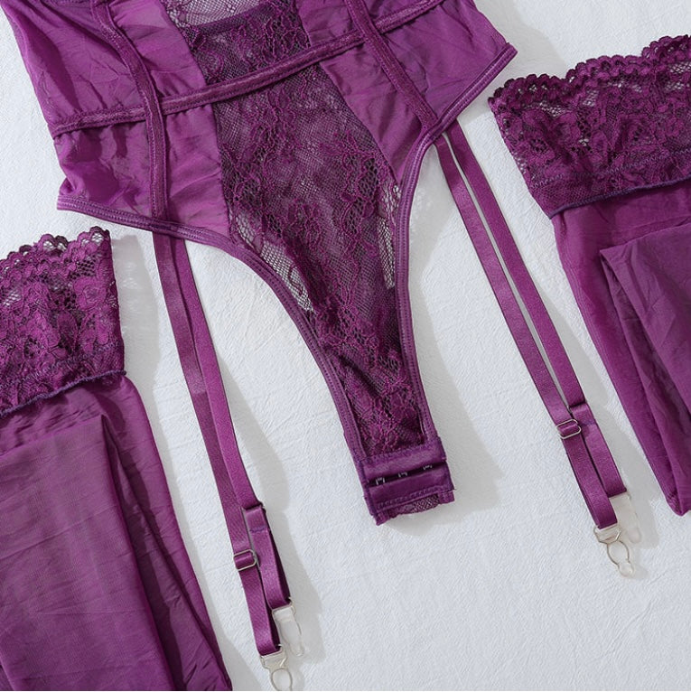 Velvet Reign Satin & Lace Corset Set